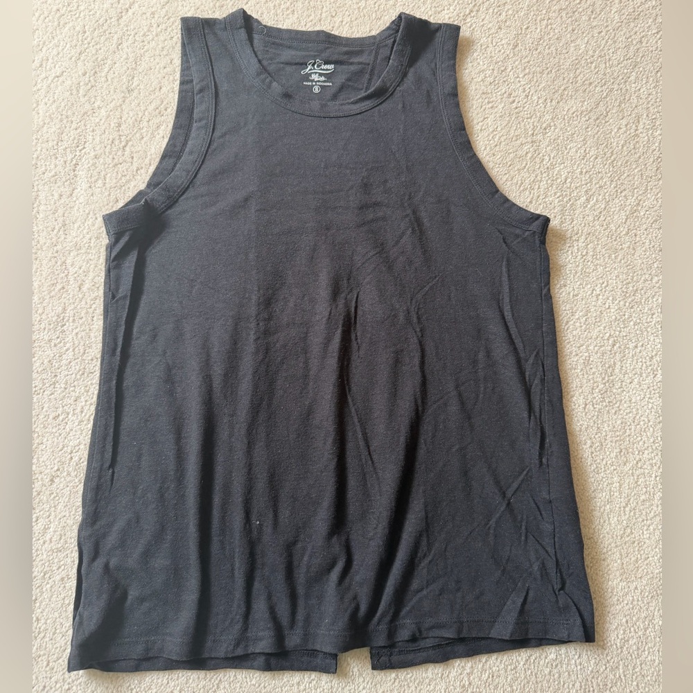 J. Crew Classic Black Knit Tank, Open Back